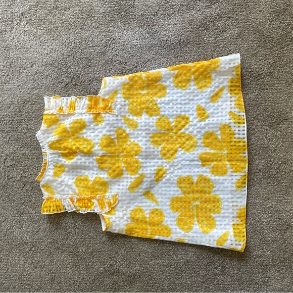 Cato Yellow and White Ruffled Tie Front Blouse - Picture 5 of 7